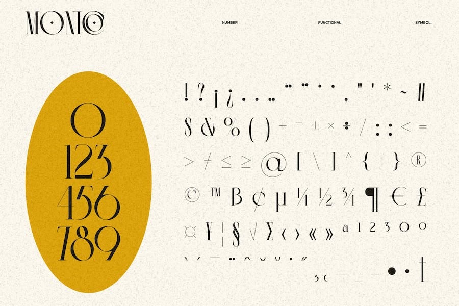 英文字体：复古优雅奢华浓缩杂志海报标题品牌LOGO设计PS衬线英文字体 Monico Display Font 设计素材 第2张