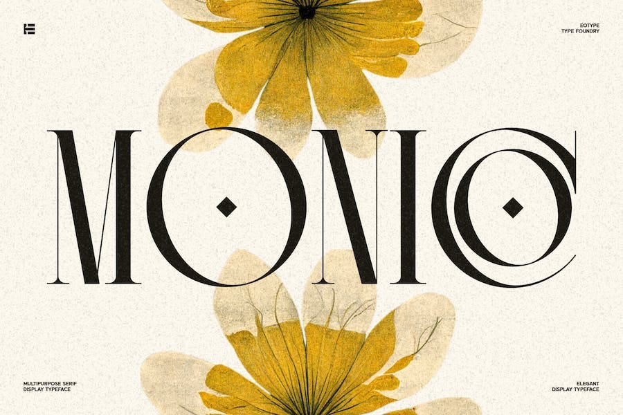 英文字体：复古优雅奢华浓缩杂志海报标题品牌LOGO设计PS衬线英文字体 Monico Display Font 设计素材 第1张