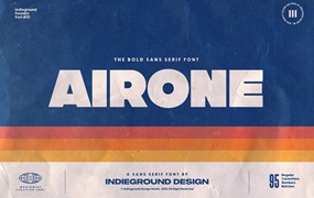 INDIEGROUND 现代活力艺术超粗体厚重标题排版海报封面英文标题 AIRONE FONT