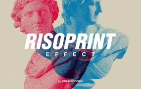 复古美学印刷颗粒照片纹理PNG拼贴元素Photoshop模板 Risograph – Risoprint Effect