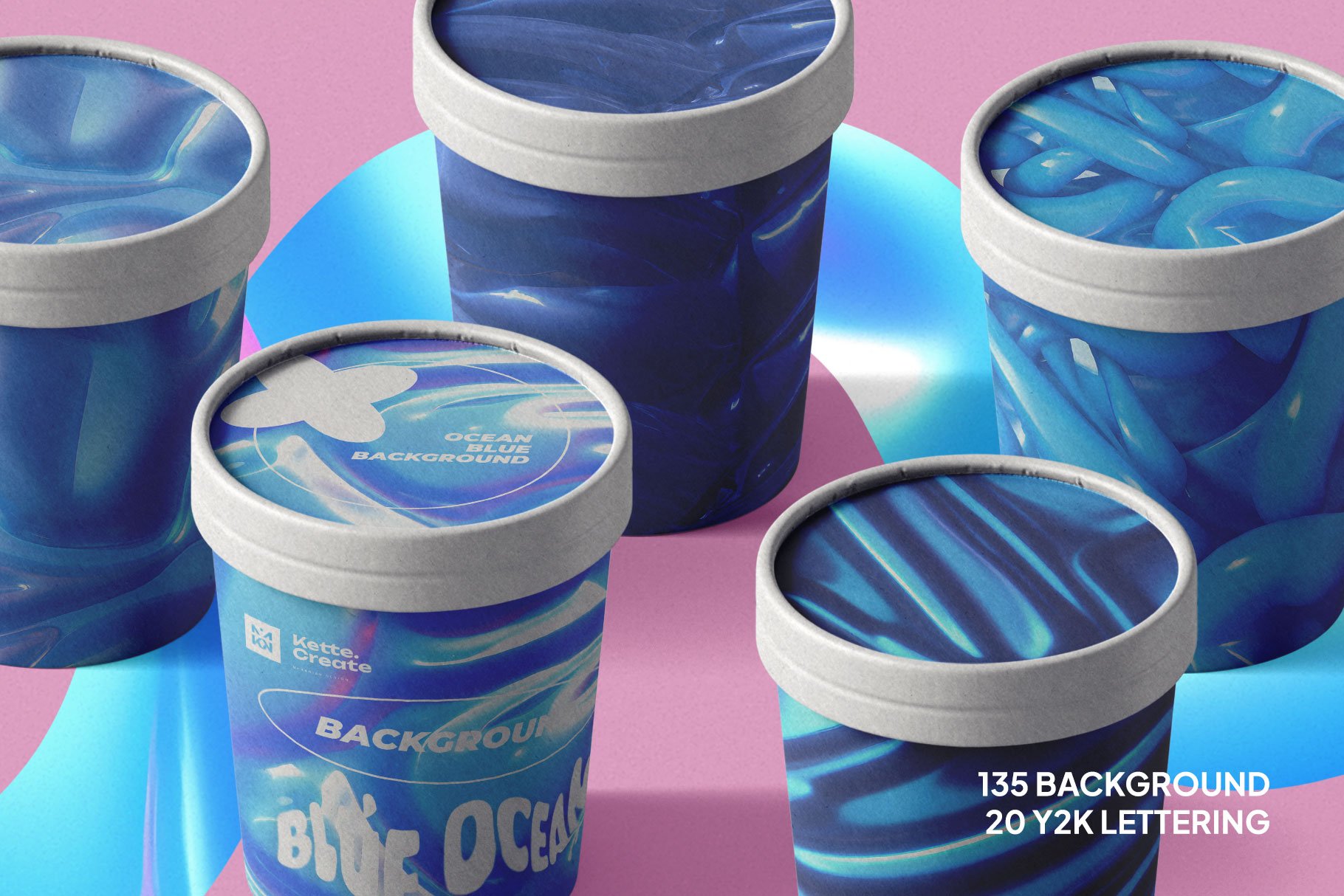 135张高品质渐变海洋蓝色背景品牌包装纸织物海报设计纹理波西米亚风格装饰 Ocean Blue | Background 图片素材 第2张