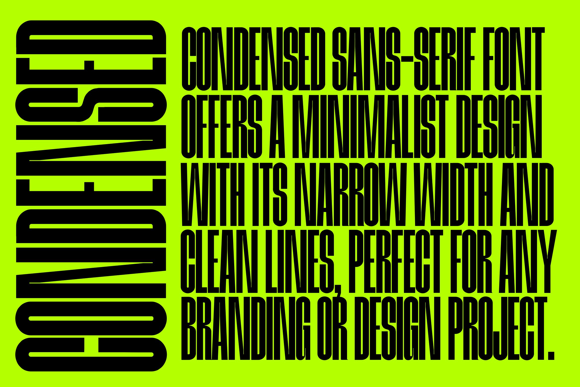 简约宽窄线条压缩无衬线标题字体 Meuga | Condensed Sans Serif Font 设计素材 第4张