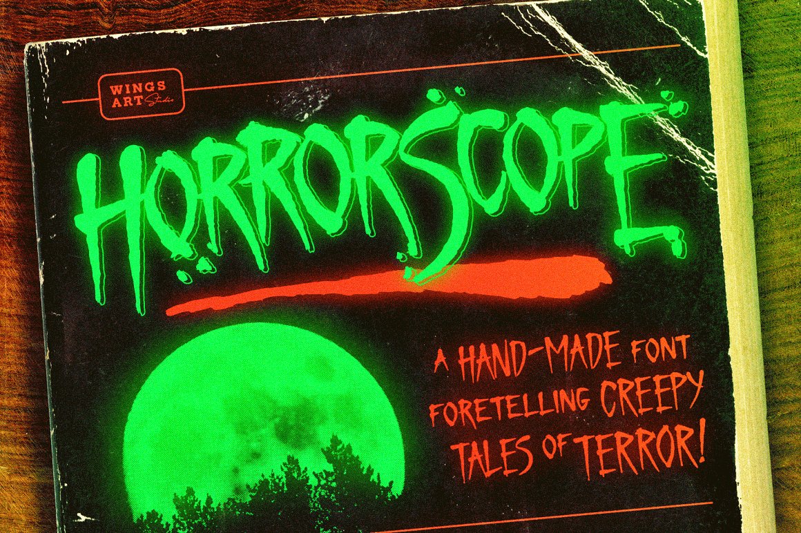 复古风格万圣节手绘墨水飞溅漫画恐怖字体 HorrorScope - Retro Horror Font 设计素材 第1张