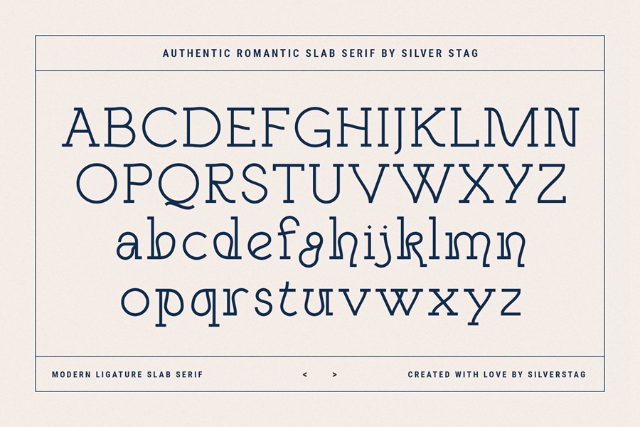 Authentic Romantic – Slab Serif Font 时尚品牌四种粗细无衬线字体 设计素材 第19张