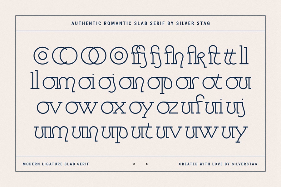 Authentic Romantic – Slab Serif Font 时尚品牌四种粗细无衬线字体 设计素材 第21张