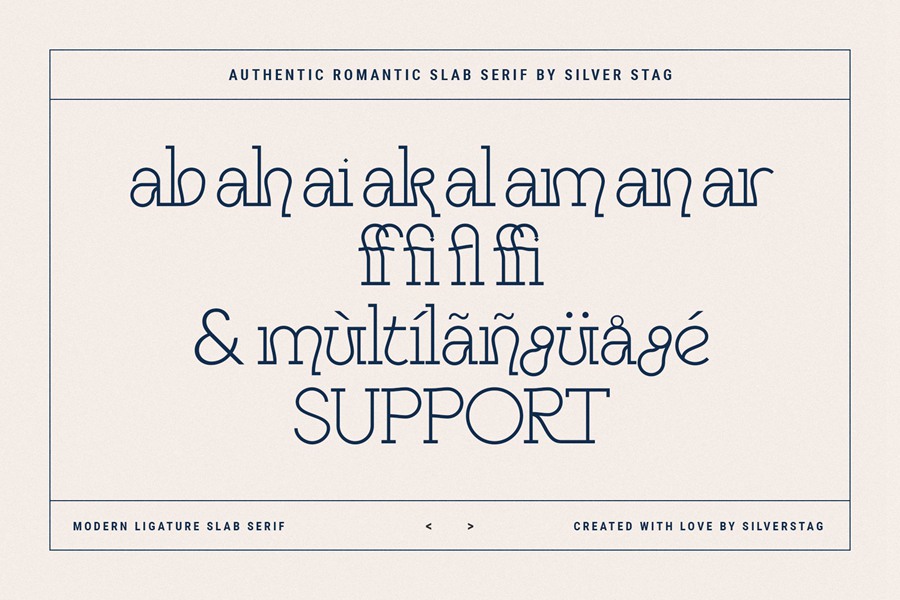 Authentic Romantic – Slab Serif Font 时尚品牌四种粗细无衬线字体 设计素材 第22张