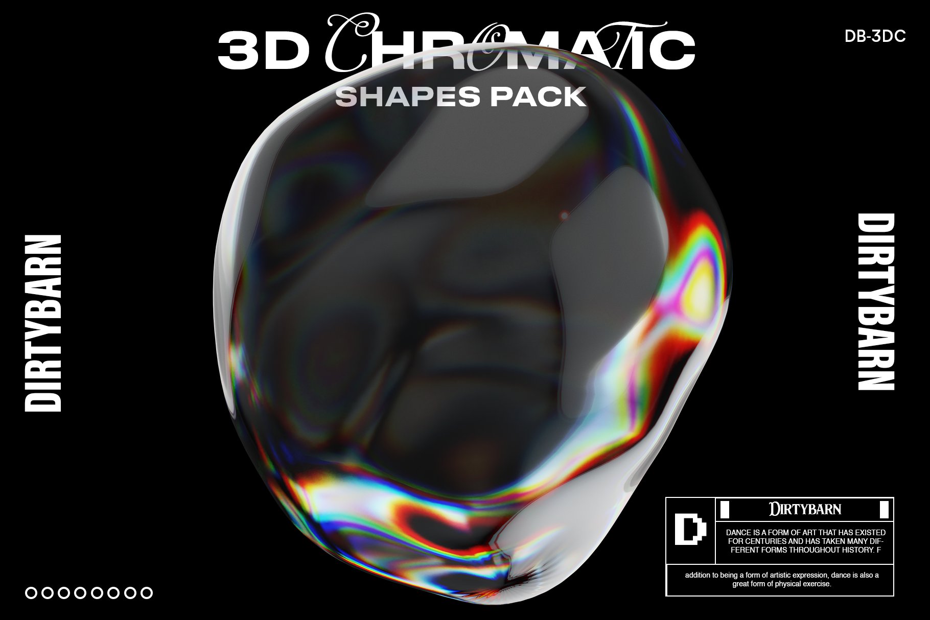 54种不同且独特的玻璃水晶3D立体形状设计元素合集 3D Chromatic Shapes Pack 设计素材 第1张