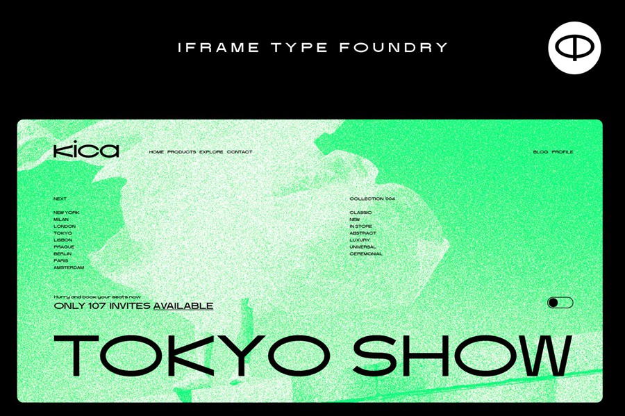 Kica Extended Font Family 一种现代简约时尚标题LOGO大胆自信图形设计无衬线字体 3种粗细（浅色、常规、粗体） 设计素材 第6张