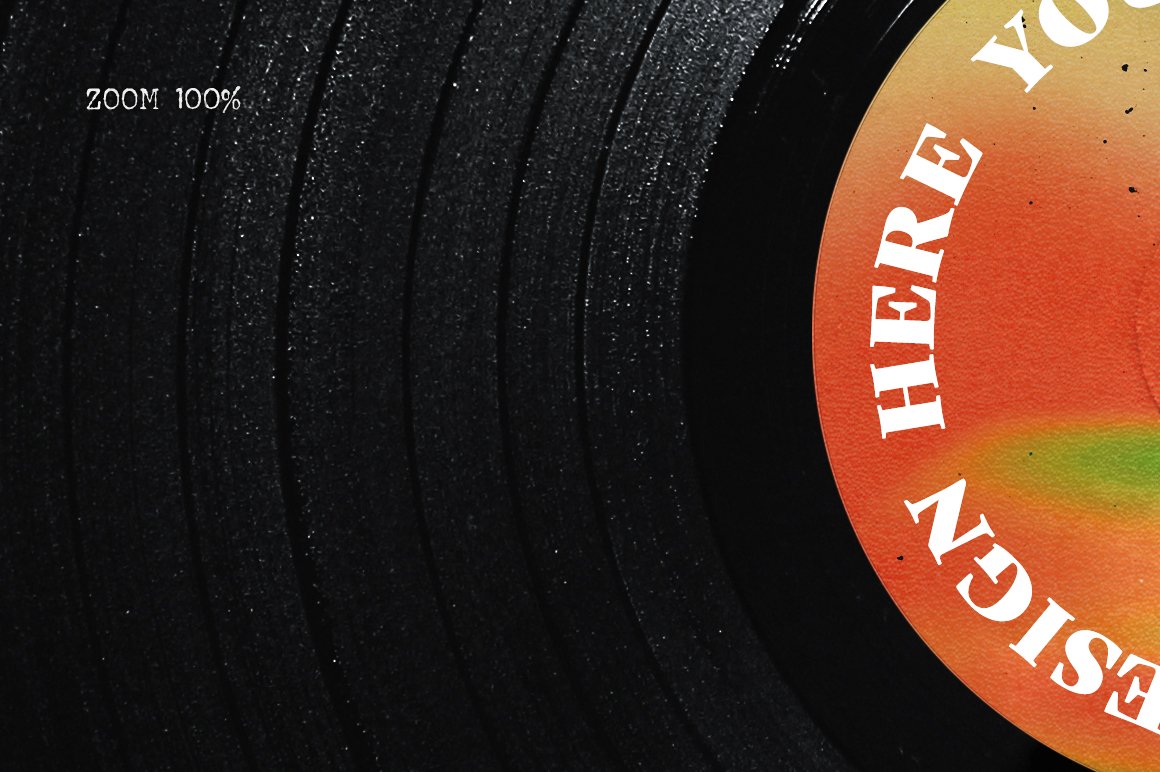 复古风格黑胶唱片模型海报传单社交媒体图形包装样机 Vinyl record retro mockup 样机素材 第5张