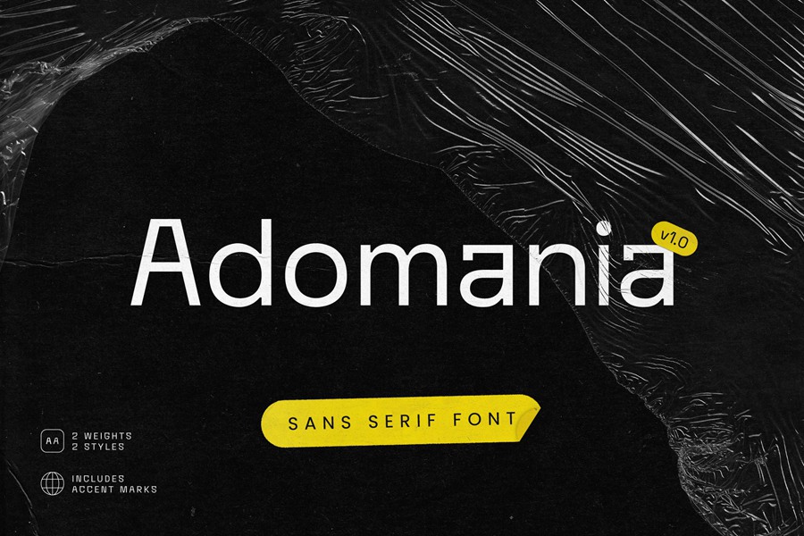 Adomania | Sans Serif Font 时尚未来风网页海报设计标题无衬线字体 设计素材 第1张