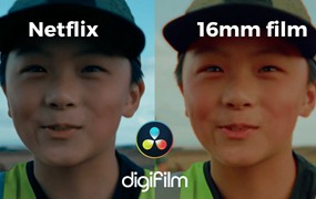 DIGIFILM Powergrade 复古35mm网飞电影胶感片仿真模拟颗粒光晕达芬奇调色节点