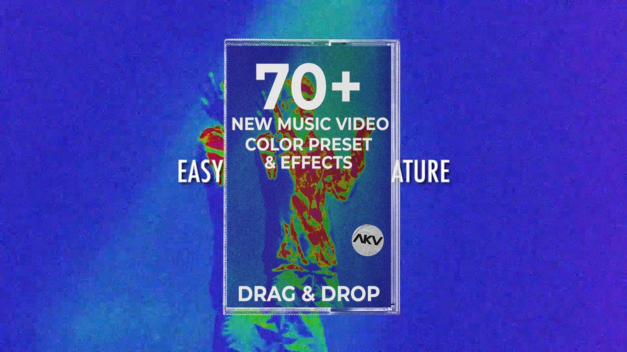 AKV Studios 迷幻复古嘻哈说唱潮流音乐MV视频X射线热像仪调色LUT + PR预设 Music Video Color Pack 插件预设 第1张