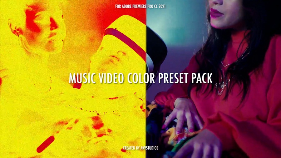 AKV Studios 迷幻复古嘻哈说唱潮流音乐MV视频X射线热像仪调色LUT + PR预设 Music Video Color Pack 插件预设 第2张
