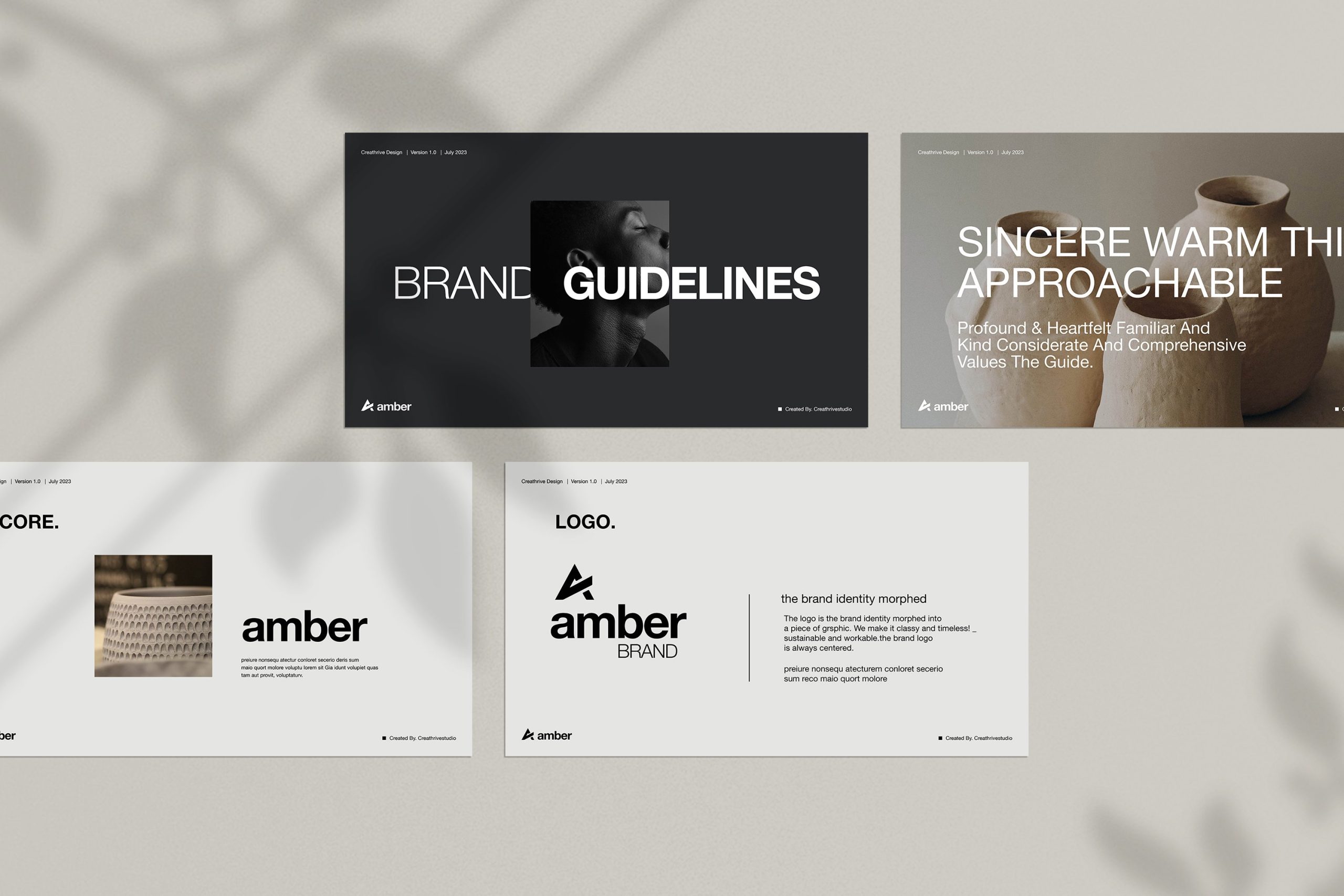 Amber | Brand Guidelines 40个完全可定制的布局设计模板封面徽标调色板版式数字在线社交媒体字体CANVA和Indesign模板 幻灯图表 第5张