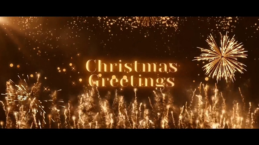 FCPX模板：圣诞节新年快乐氛围烟花绽放粒子发光视频开场片头片尾动画 Christmas Greetings 影视音频 第1张