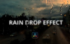 达芬奇预设：逼真长水滴和小雨滴玻璃雨滴效果喜怒无常和阴沉氛围 Raindrop Effect