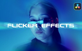 达芬奇预设：4K 时尚酷炫故障毛刺扭曲快速闪烁标题实用视频效果 Flicker Effects