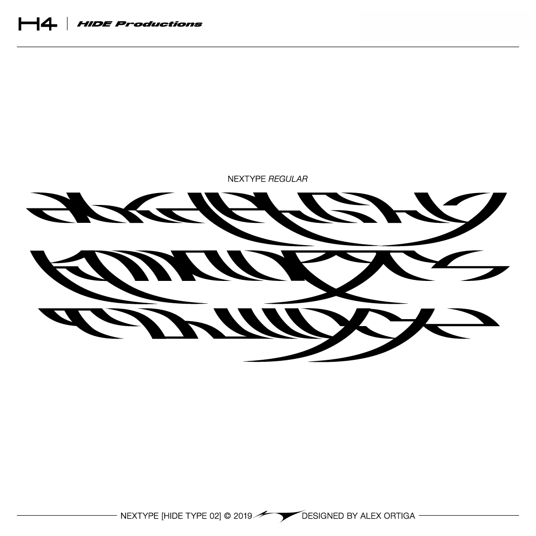 HIDE Productions 创意未来科幻酸性艺术抽象logo海报标题设计装饰英文字体 NEXTYPE HIDE TYPE 01 设计素材 第2张