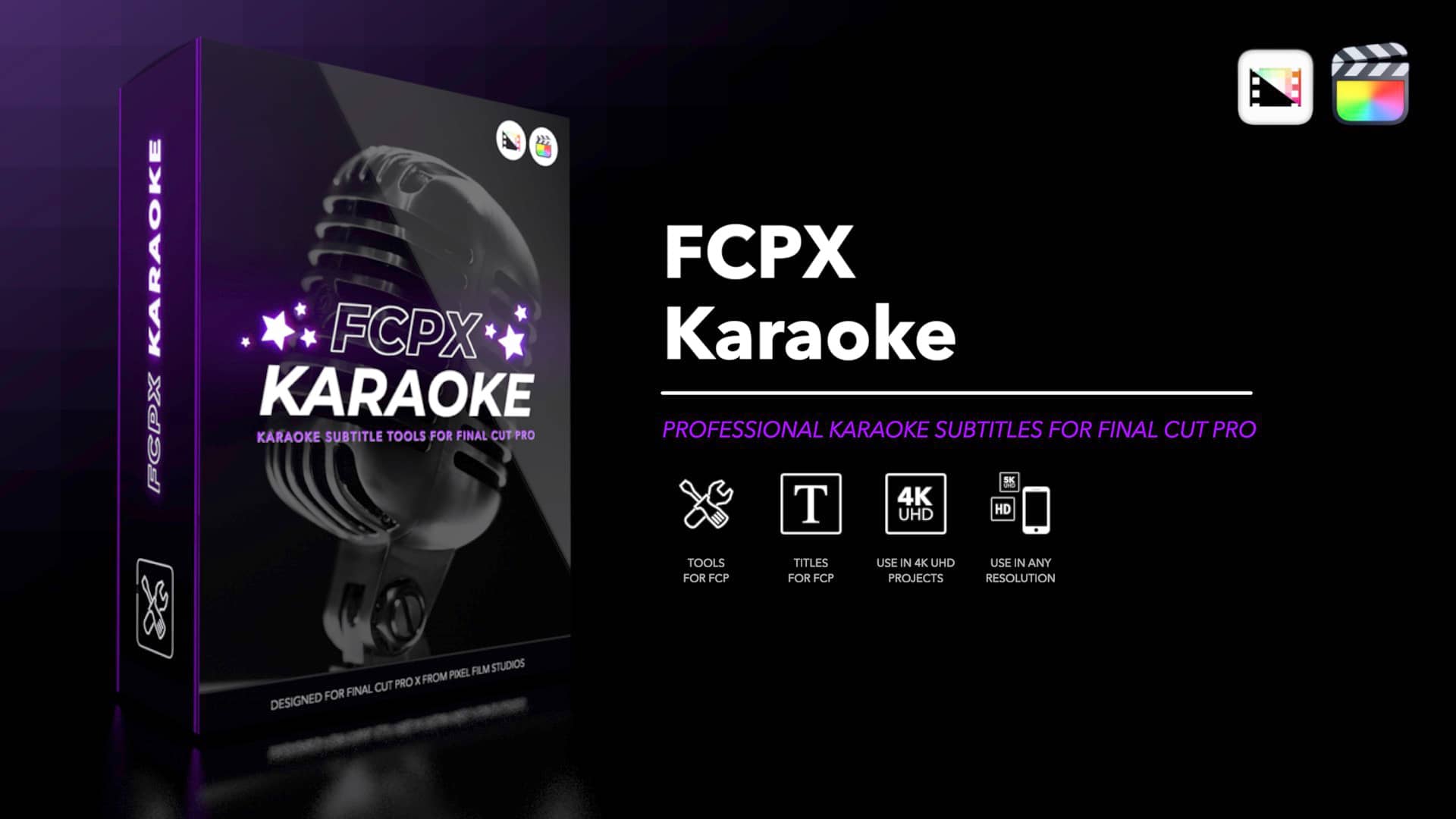 FCPX插件：93种复古90年代卡拉OK歌词唱词滚动字幕动画效果 ProKaraoke , 第1张