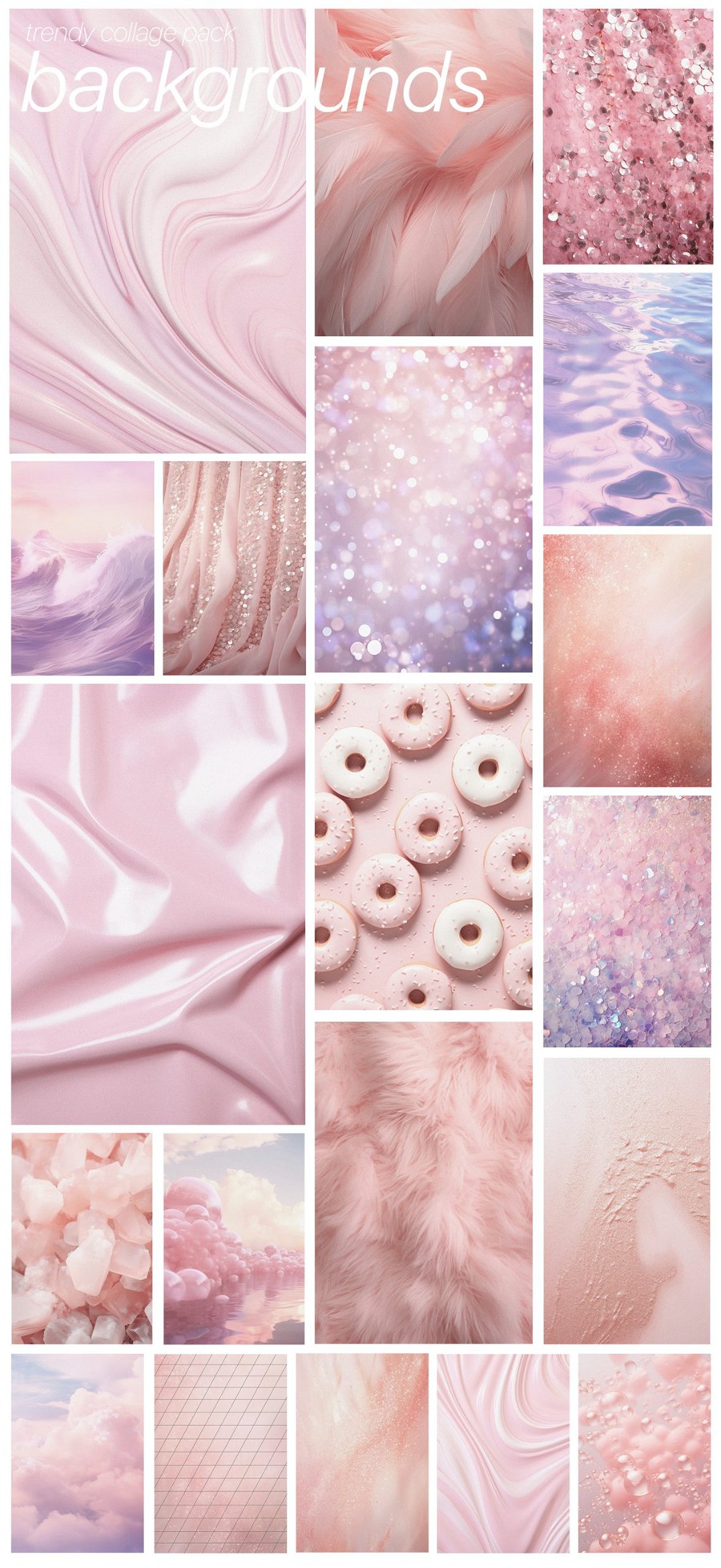芭比乐园粉色梦幻拼贴艺术海报设计卡片包装品牌图形和背景纹理拼贴包 BARBIELAND pink graphic collage pack 图片素材 第8张