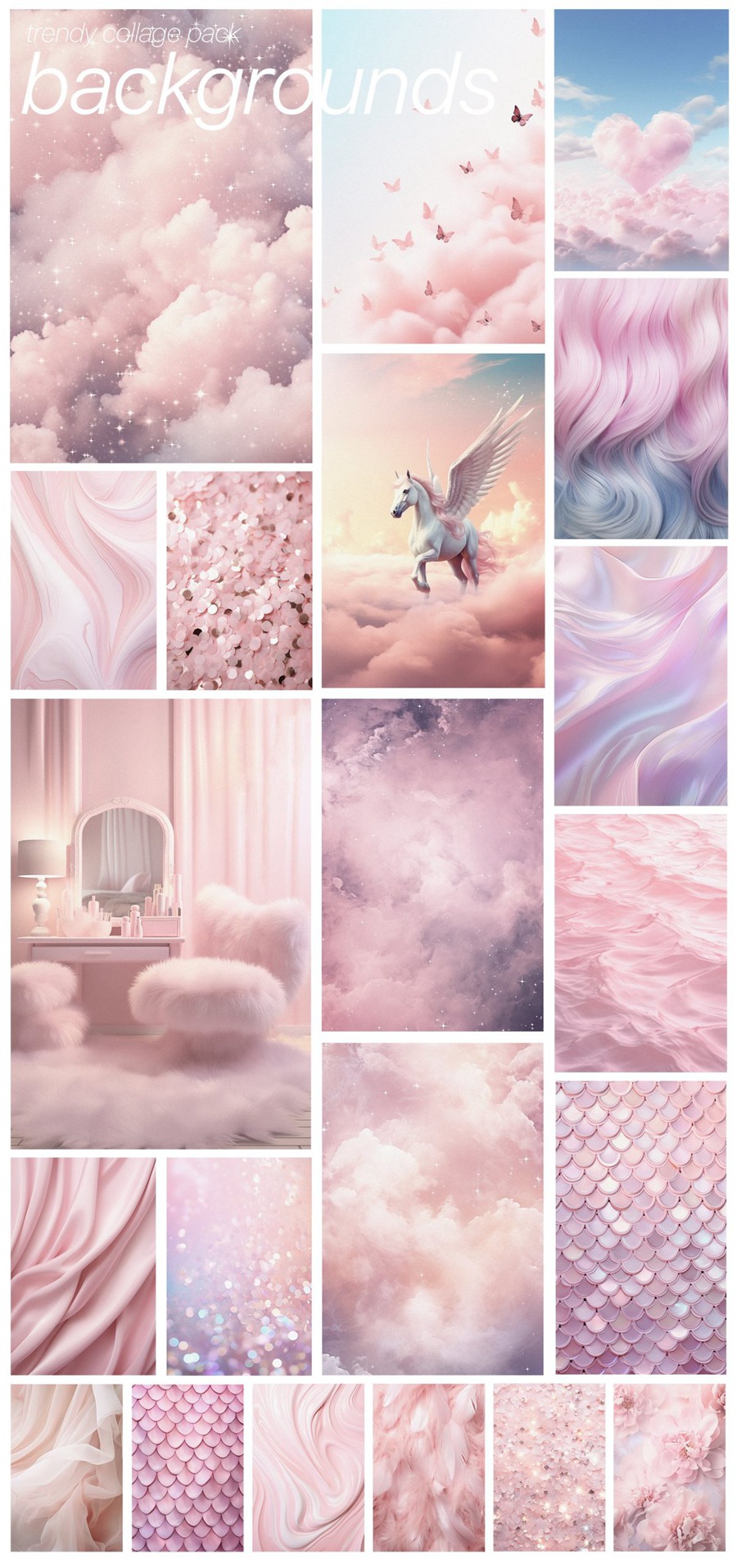 芭比乐园粉色梦幻拼贴艺术海报设计卡片包装品牌图形和背景纹理拼贴包 BARBIELAND pink graphic collage pack 图片素材 第7张