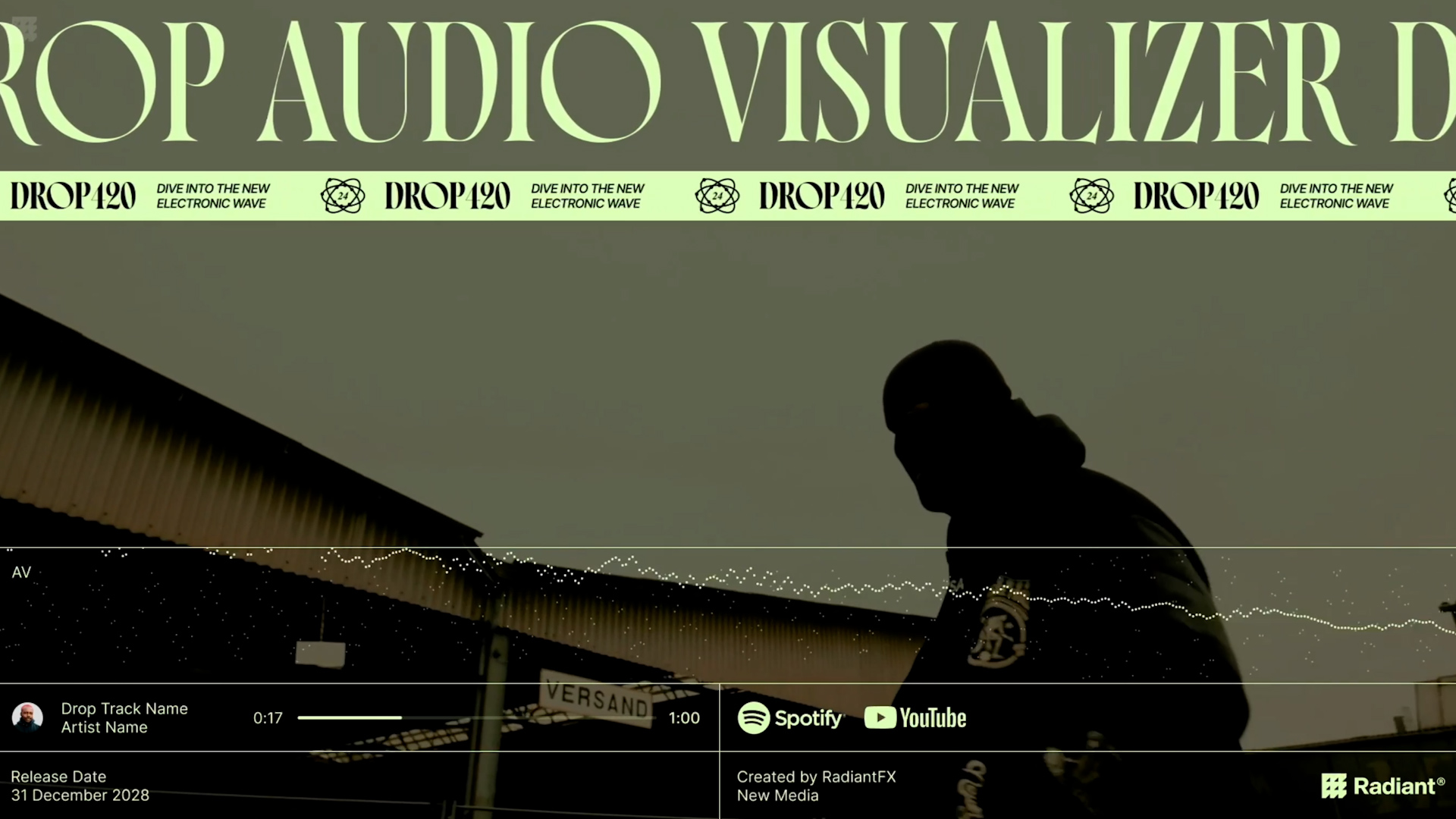 AE模板：Drop Audio Visualizer 时尚嘻哈风MV视频排版音频均衡器动画Instagram抖音视频号新媒体动画 插件预设 第4张