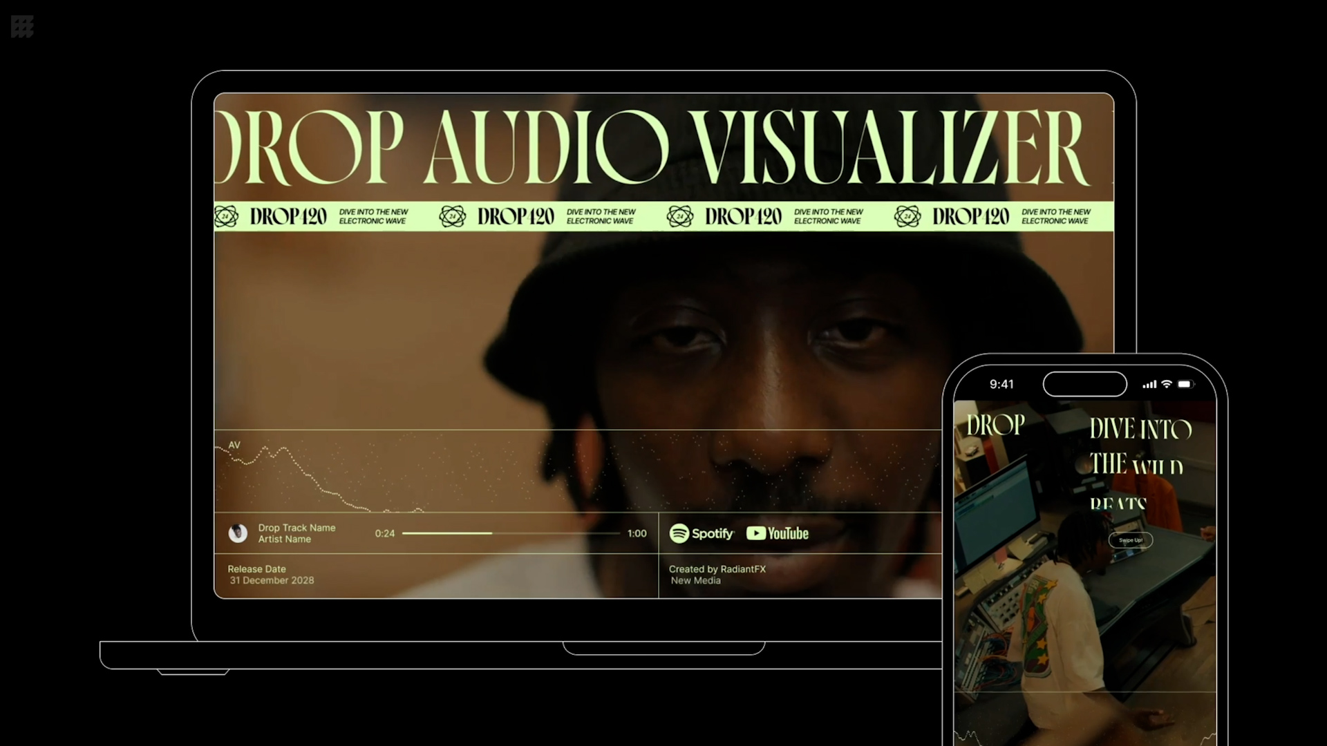 AE模板：Drop Audio Visualizer 时尚嘻哈风MV视频排版音频均衡器动画Instagram抖音视频号新媒体动画 插件预设 第6张
