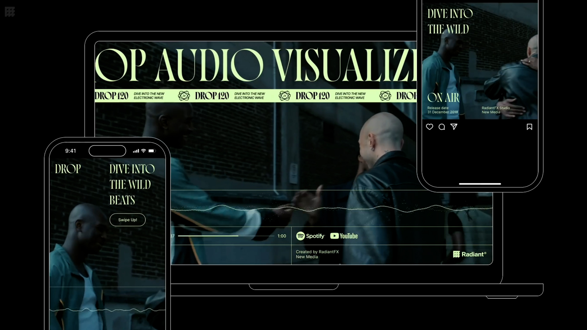 AE模板：Drop Audio Visualizer 时尚嘻哈风MV视频排版音频均衡器动画Instagram抖音视频号新媒体动画 插件预设 第8张