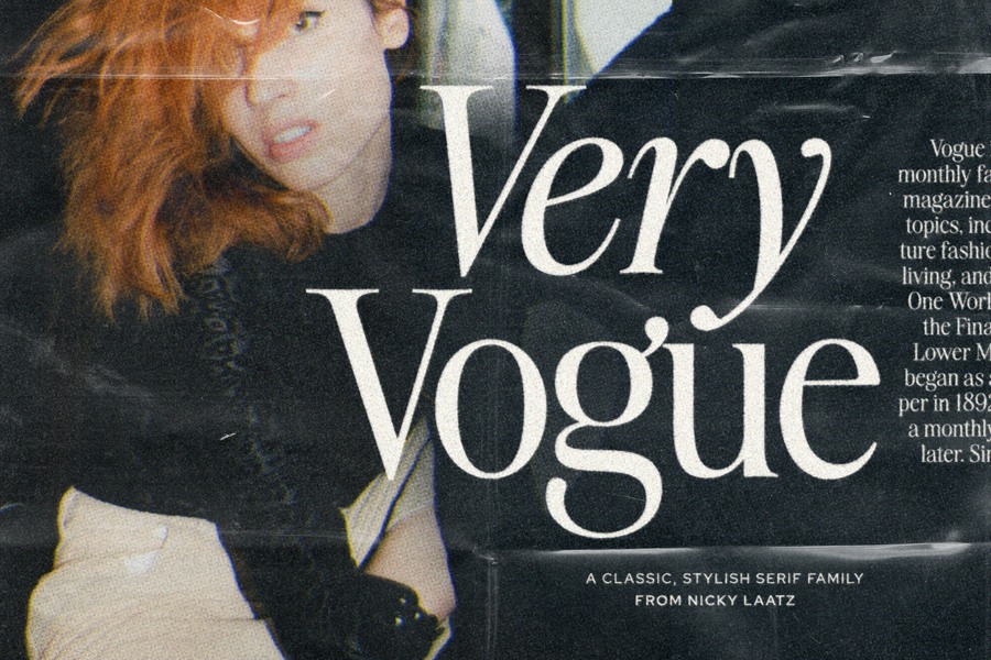 英文字体：迷人优雅时尚杂志现代可变极简排版标题衬线西文字体家族 The Very Vogue Serif Family , 第1张