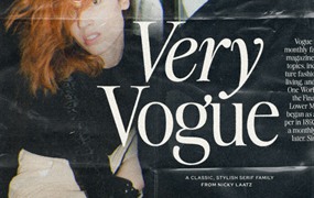 英文字体：迷人优雅时尚杂志现代可变极简排版标题衬线西文字体家族 The Very Vogue Serif Family