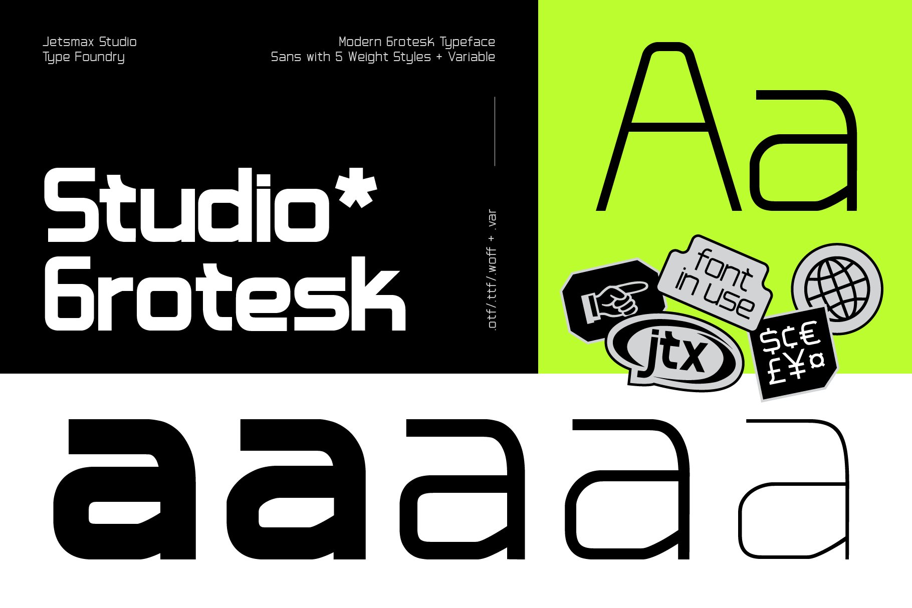 Studio Grotesk – Modern Typeface 赛博未来感现代无衬线时尚平面设计贴纸字体 , 第10张