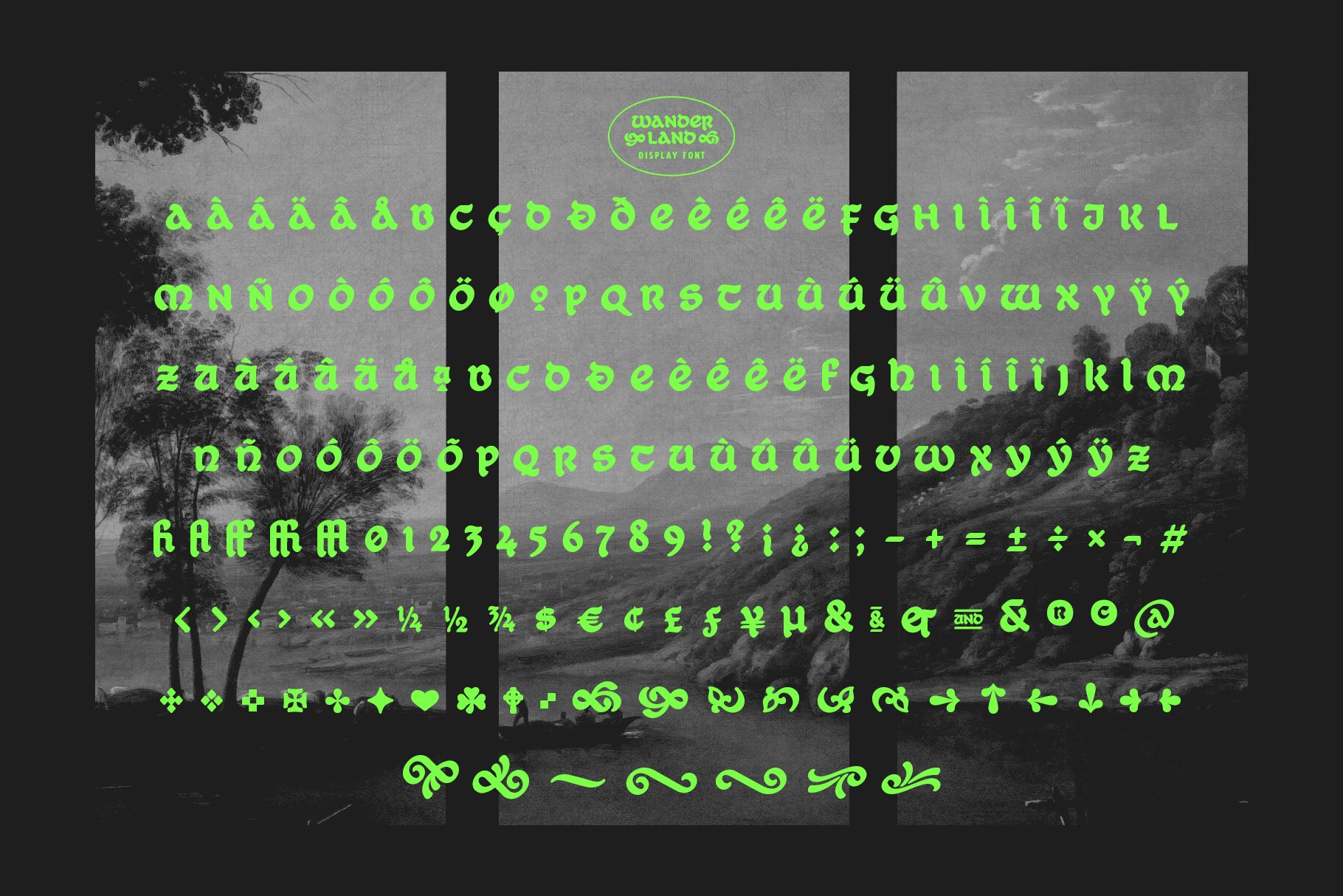 Wanderland Display Font 复古标牌品牌和标志设计封面设计视频标题渗墨美感现代装饰字体 , 第3张
