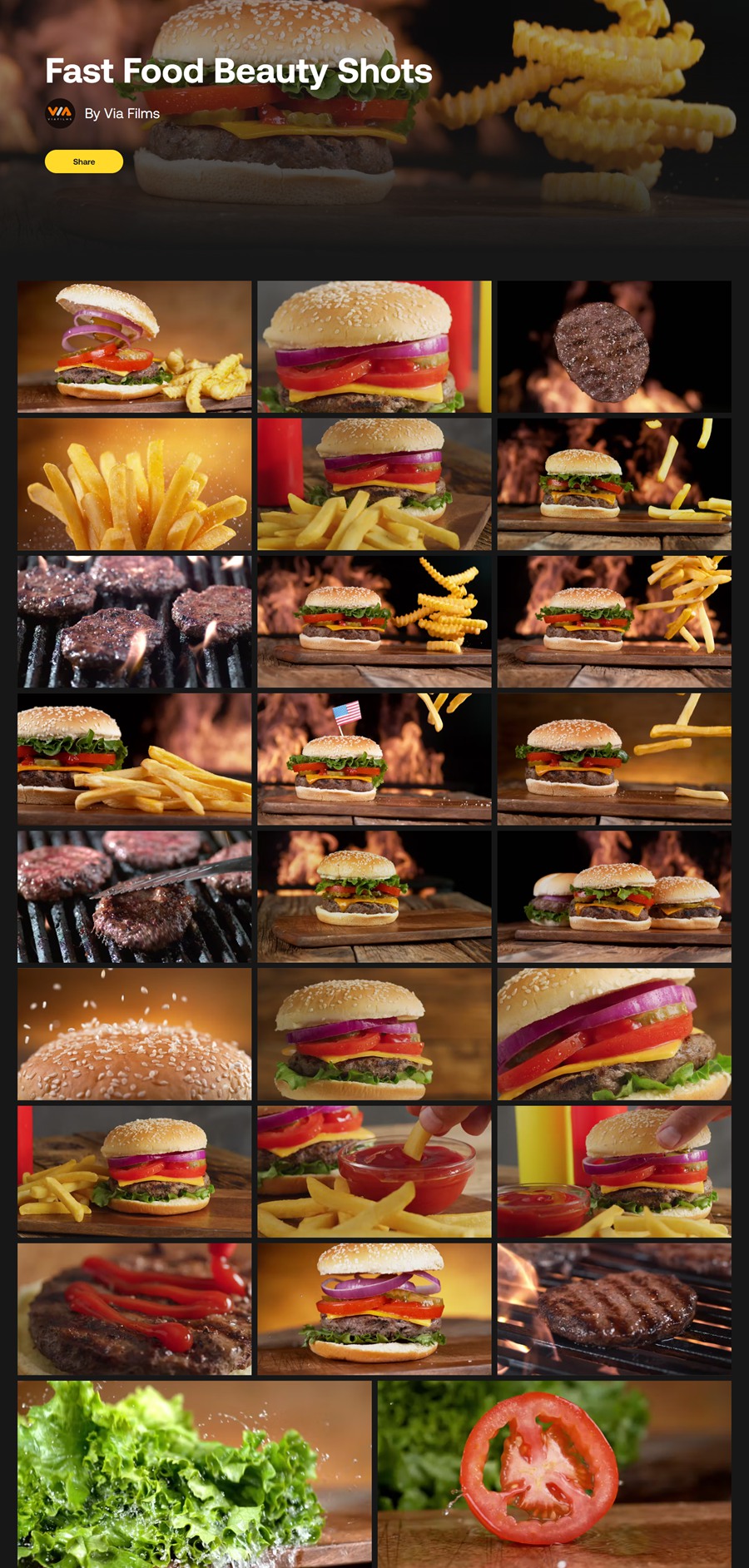 Artlist 20个汉堡薯条番茄片水滴快餐食材特写实拍视频镜头 Fast Food Beauty Shots , 第4张