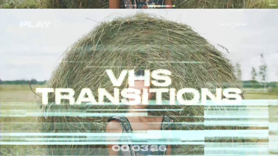 FCPX插件/PR/AE模板：10种4K复古VHS故障抖动扭曲转场过渡效果 VHS Transitions 影视音频 第2张