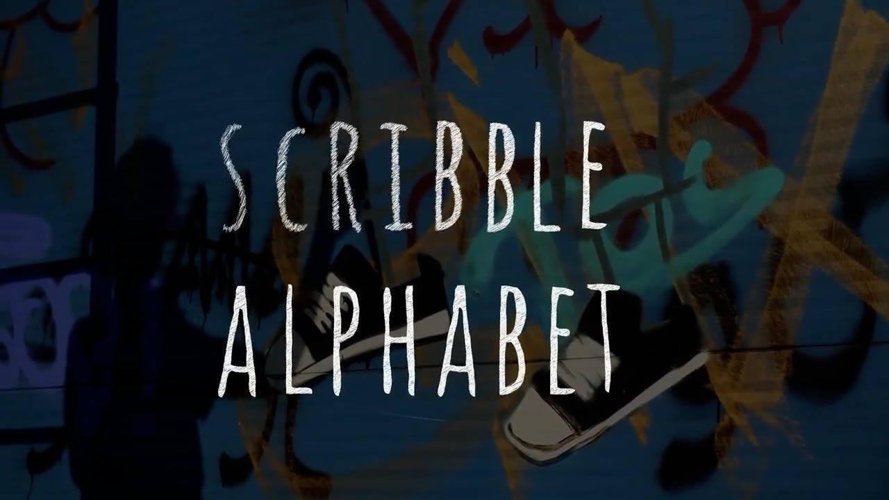 4K 手绘涂鸦创意标题字母表数字和符号动画 Hand Drawn Scribble Alphabet – AE模板 + FCPX插件 , 第1张