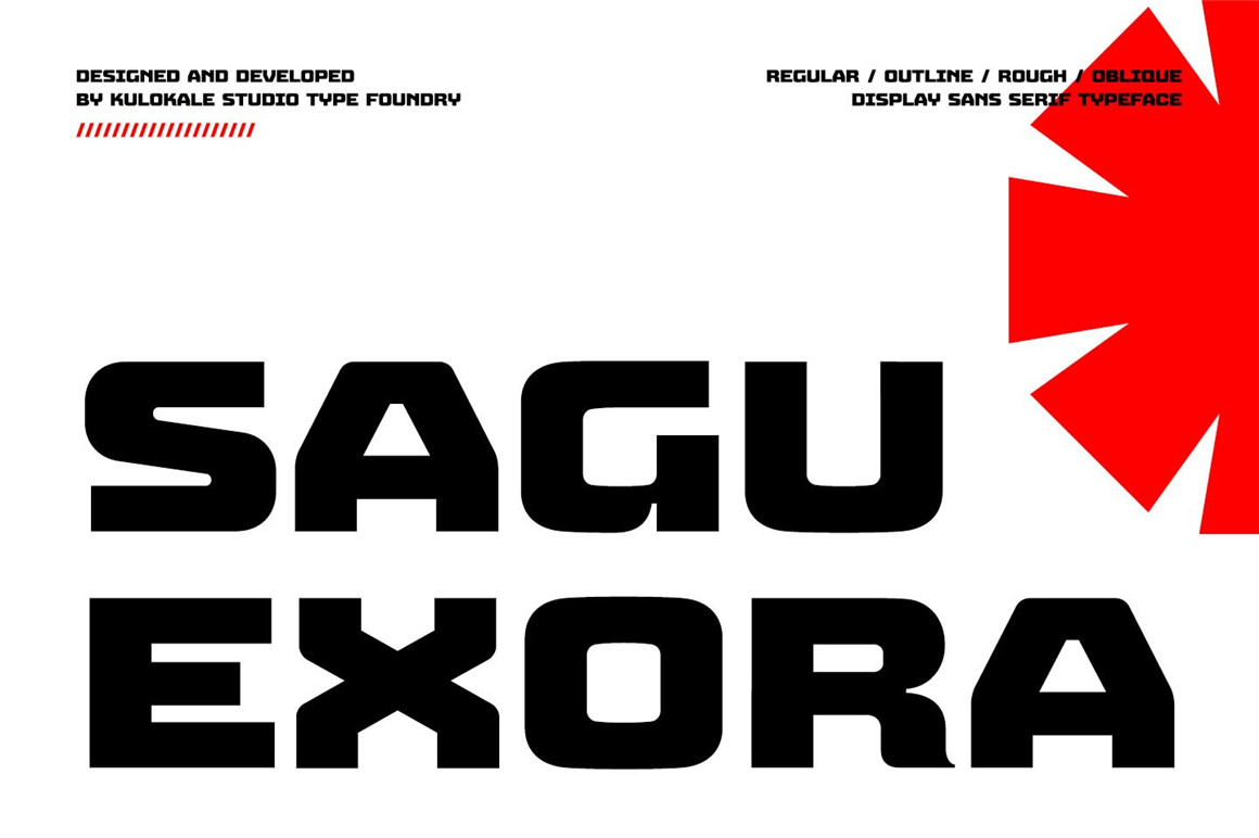 Kulokale 极简现代厚重大海报杂志标题无衬线英文字体 Sagu Exora 设计素材 第2张