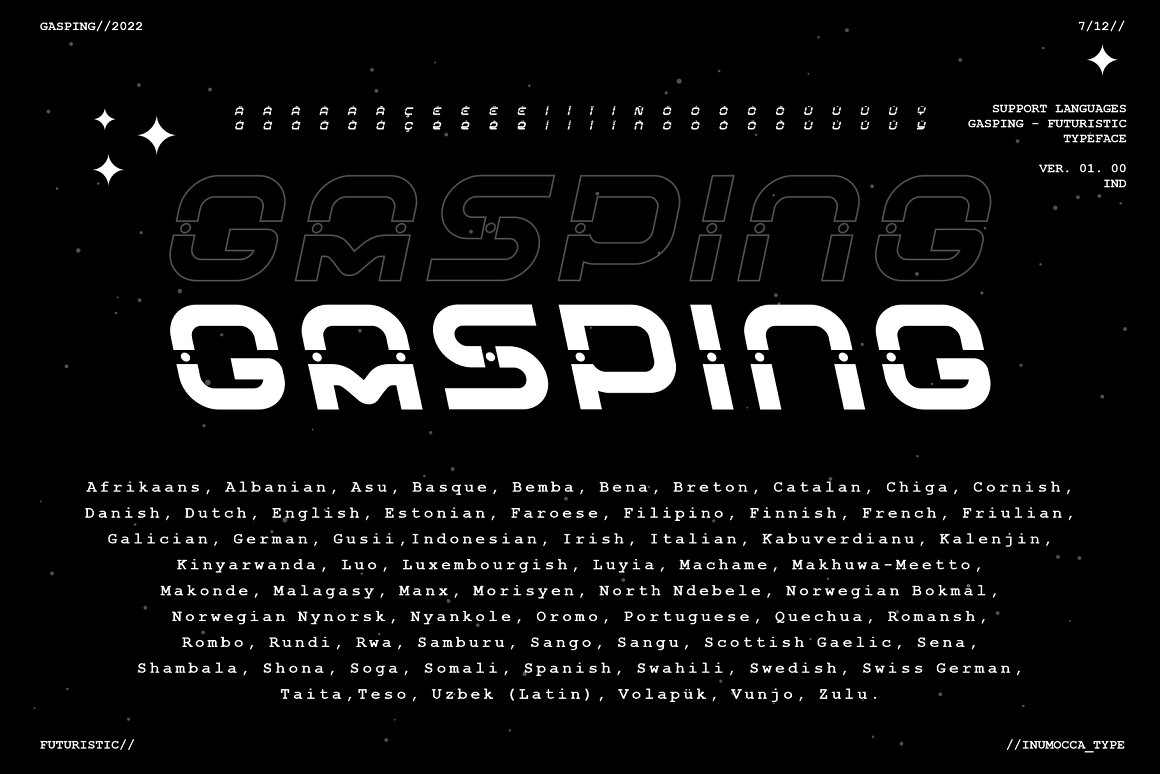 赛博朋克未来科幻几何机能机械艺术英文字体 Gasping 设计素材 第10张