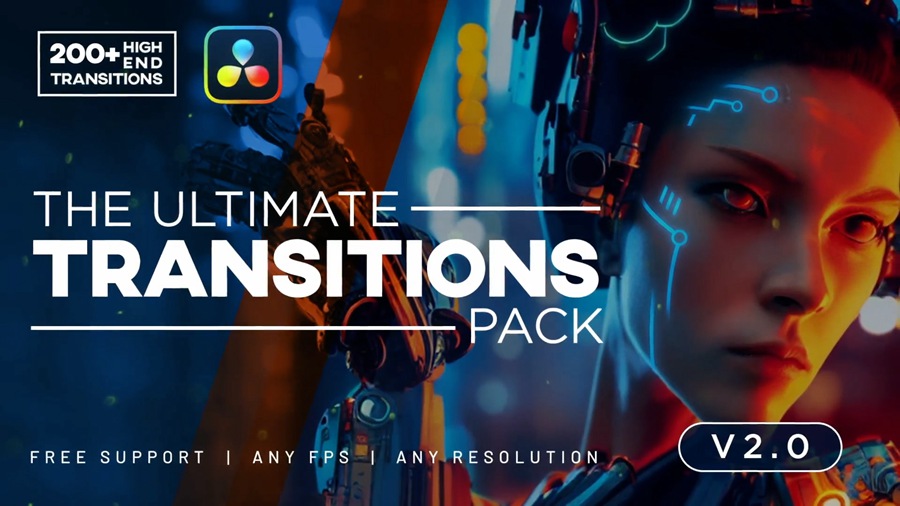 200多种超级易用时尚高端达芬奇转场预设插件 The Ultimate Transitions Pack V2 – DaVinci Resolve预设插件 , 第1张