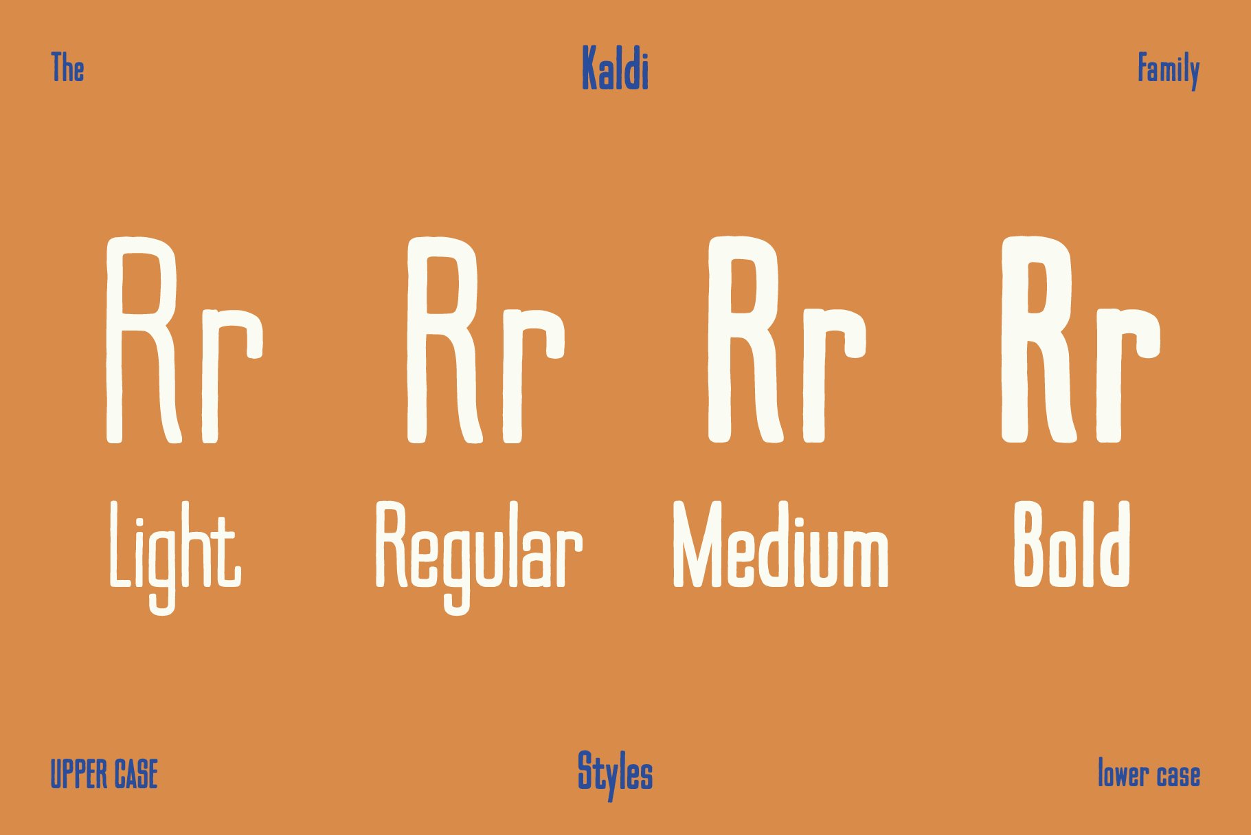 Kaldi Font Family 一种高大浓缩复古产品包装 海报设计 贴纸字体 , 第4张