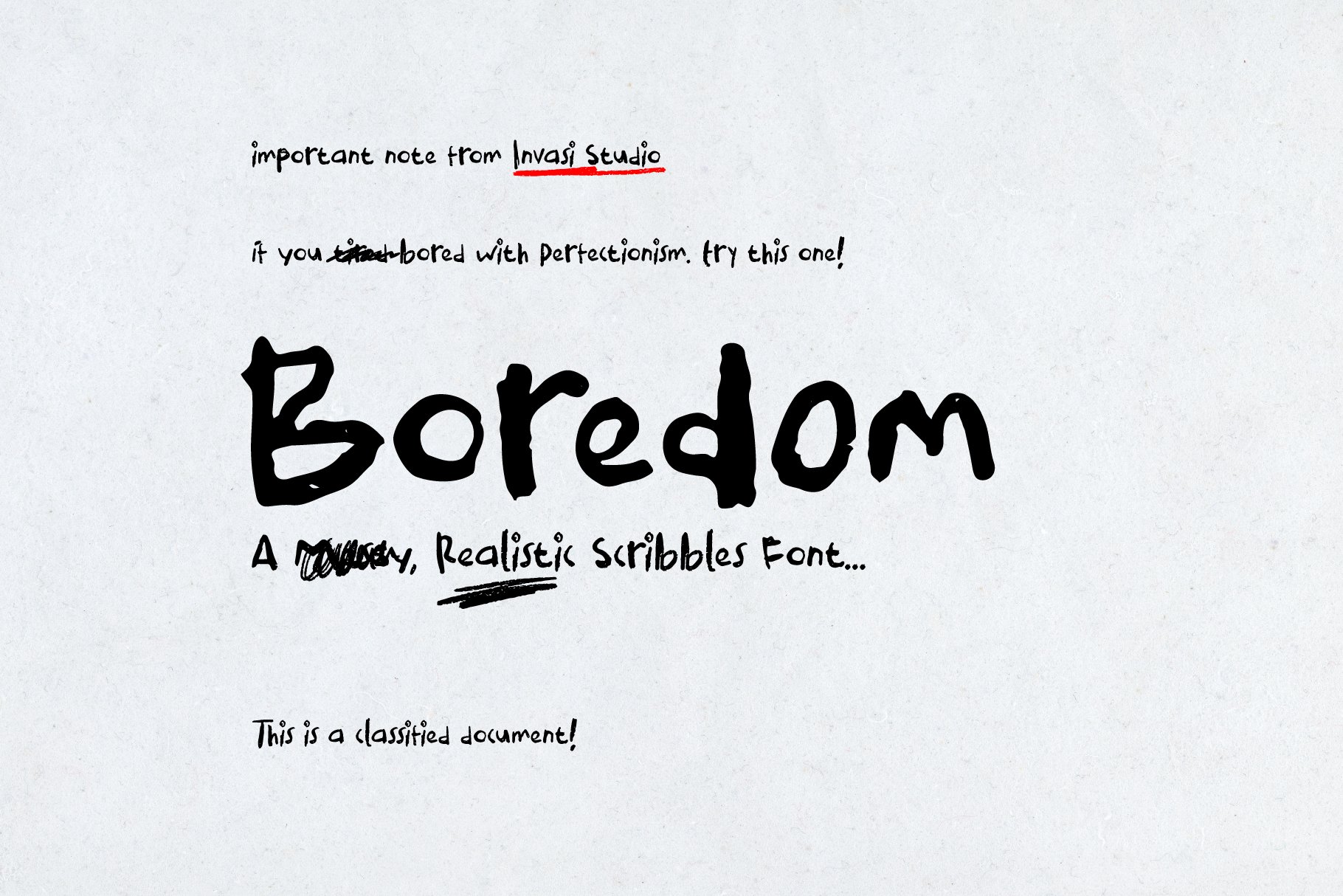 Boredom – Handwritten Font 逼真时尚涂鸦笔样式手写字体 , 第1张