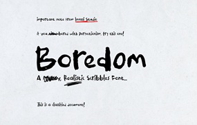 Boredom – Handwritten Font 逼真时尚涂鸦笔样式手写字体