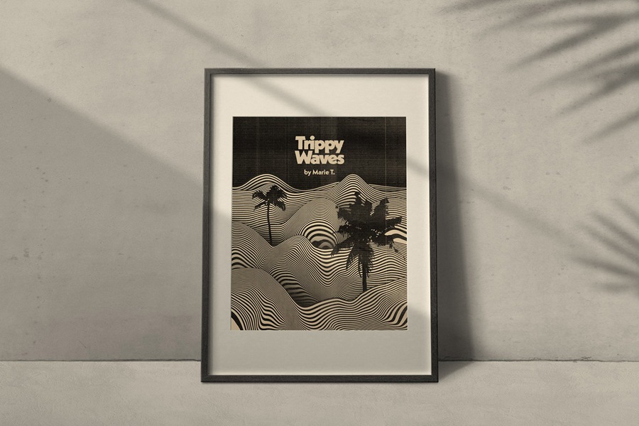 Trippy Waves Patterns 50种怀旧复古迷幻波浪波纹形状 拼贴艺术、海报、包装设计图案 JPG PNG AI , 第13张