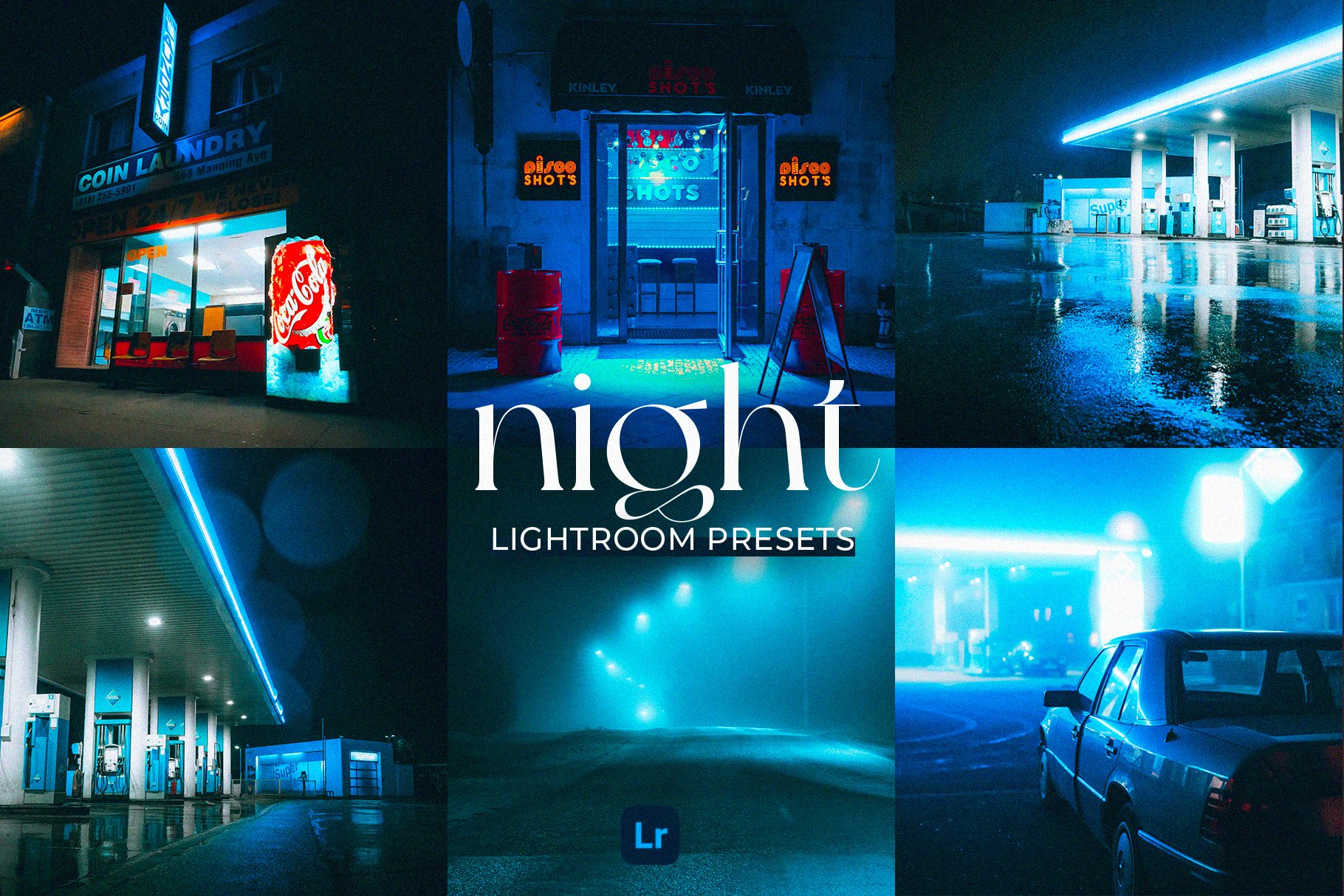 Night Lightroom Presets 10个夜间摄影都市扫街人文人像自然摄影和霓虹灯摄影 Lightroom 预设 , 第1张
