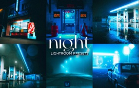 Night Lightroom Presets 10个夜间摄影都市扫街人文人像自然摄影和霓虹灯摄影 Lightroom 预设