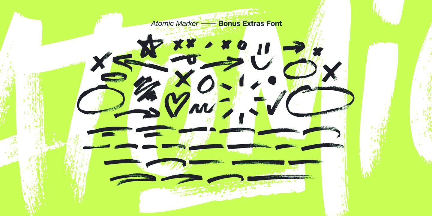 Set Sail Studios 涂鸦笔触聚丙烯酸手绘毛笔标记专辑封面文字设计英文字体+涂鸦包 Atomic Marker 设计素材 第2张