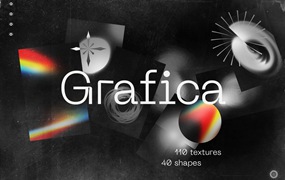 Grafica 150个充满活力的抽象渐变纹理和形状素材和笔刷素材