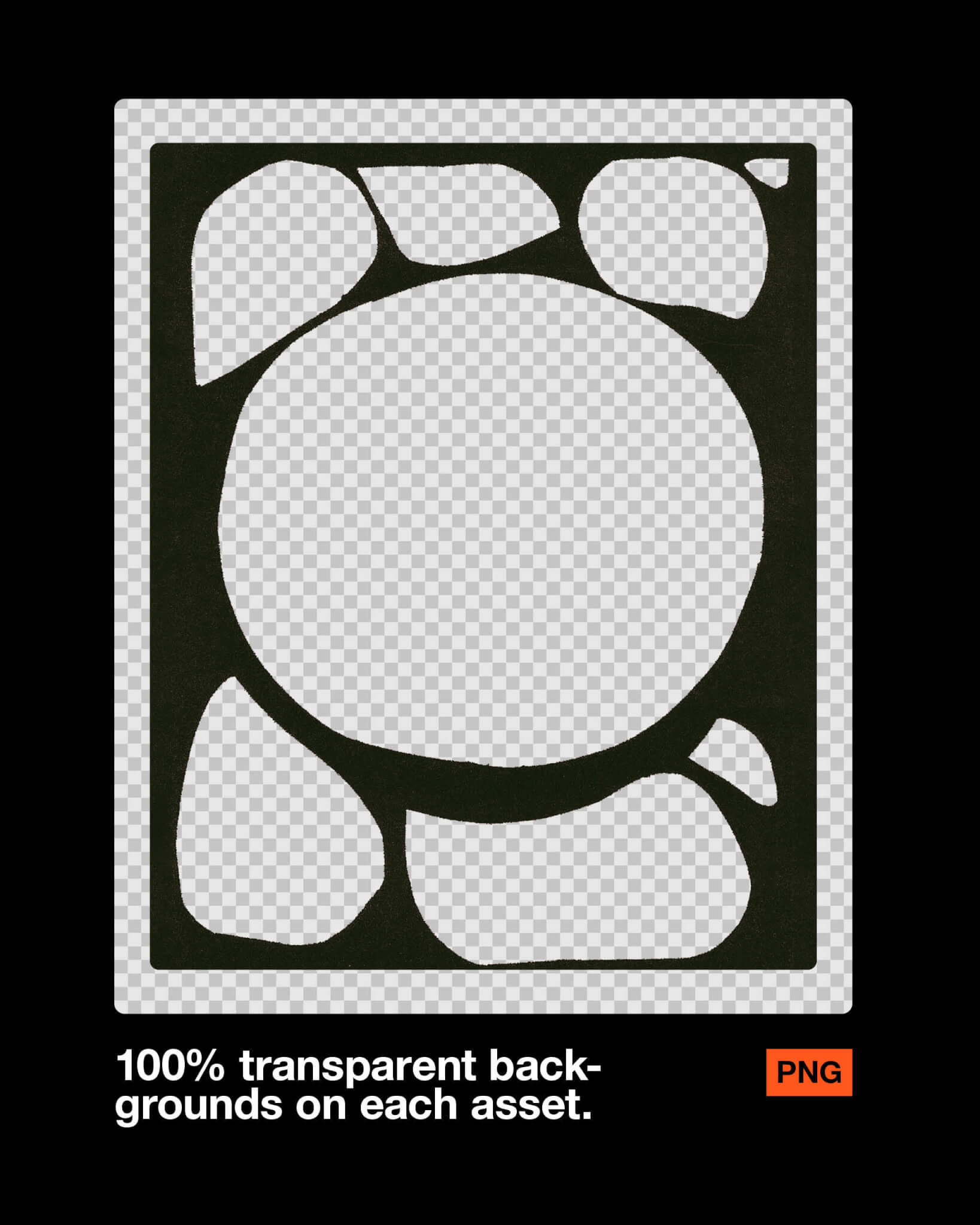 Blkmarket 一套独特优质有机艺术抽象框架海报设计图形&高分辨率真实纸张纹理感背景图 Organic Frames – Hand Cut Frame PNGs , 第6张