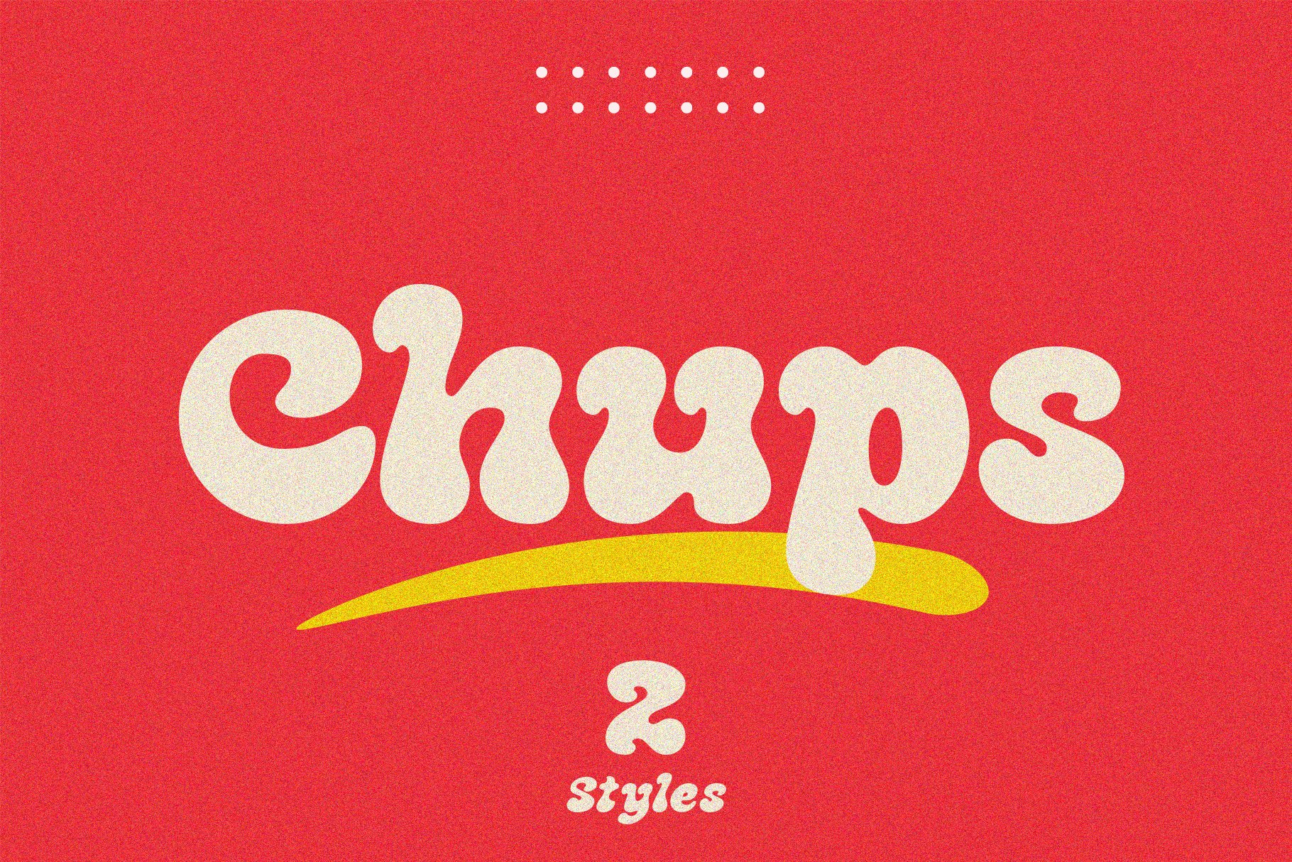 一款带圆角复古时尚服装海报设计封面书籍标题字体 Chups – Groovy Retro Font , 第1张