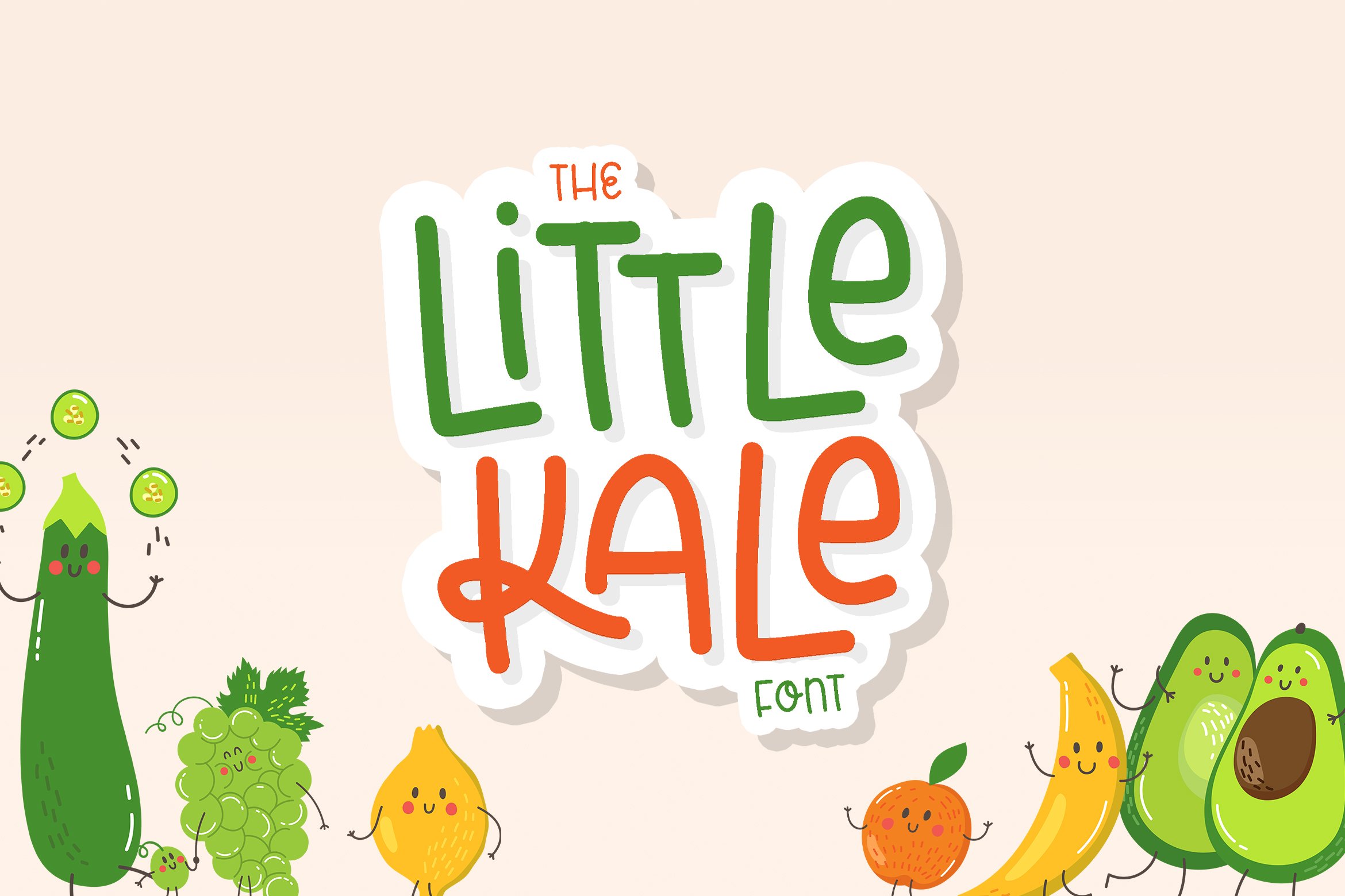 A Little Kale Font 一种有趣且友好海报设计趣味卡通插画手写字体 , 第1张