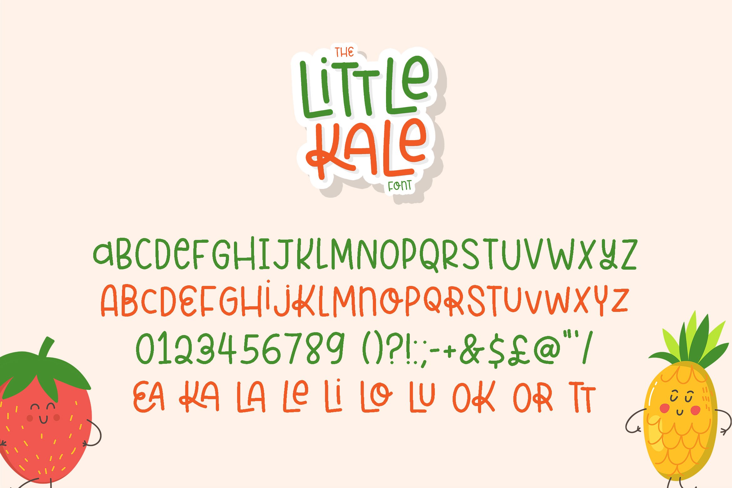 A Little Kale Font 一种有趣且友好海报设计趣味卡通插画手写字体 , 第5张